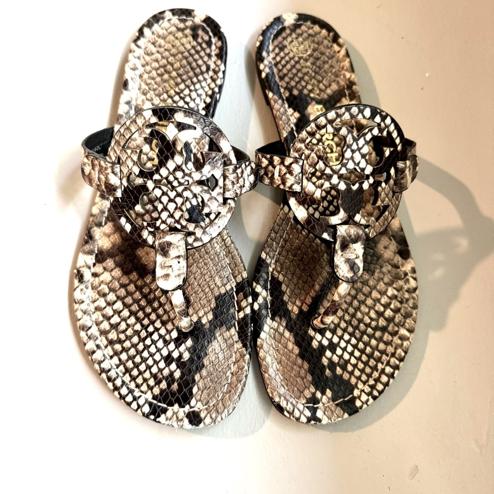 Tory Burch Snake Print Miller Sandals